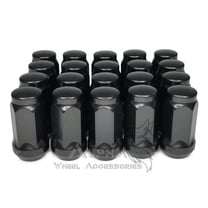 20 Black Lug Nuts 14x1.5 For 2008 - Newer Dodge Challenger Scatpack SRT 1.75"