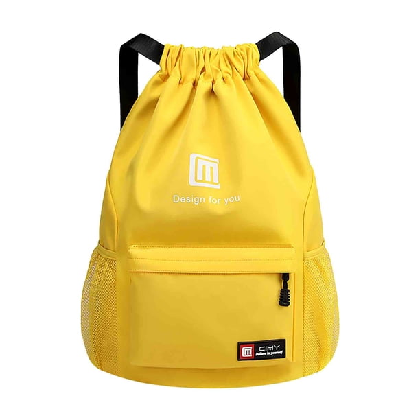 Mochila Deportiva con Cordón de Gran Capacidad | Bolsa de Gimnasio de Nailon Impermeable con Correas Ajustables | Bolsa de Viaje y Fitness Unisex para Correr, Yoga, Natación