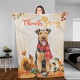 thumbnail image 3 of Happy Thanksgiving Airedale Terrier with Turkey Pumpkins Autumn Vibes Cozy Fleece Blanket Dale Waterside Dog Lover Warm Soft Throw Blanket - 12018, 3 of 5