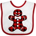 thumbnail image 3 of Inktastic Buffalo Plaid Gingerbread Man Boys or Girls Baby Bib, 3 of 4