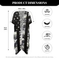 thumbnail image 6 of HELLHERO High Quality Fabrics Long Swimwear Cover up for Beach Cardigan Free Size Long Kimono Swimsuit Cover Up Camouflage American Flag Design, 6 of 6