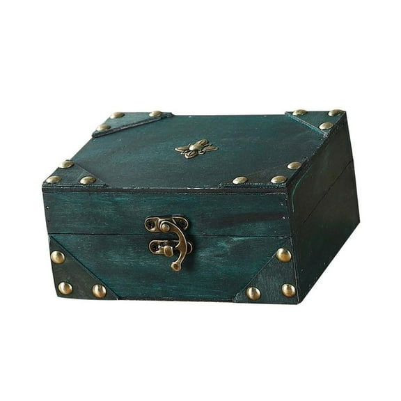 Ciwanning European Styles Wood Storage Trunk Large Capacity Designs Travel Case