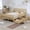 Natural, variant on MODERNLUXE Twin Size Platform Bed with 2 Storage Drawers and Guardrails,Solid Wood Bed Frame for Kids Teens Adults,Walnut