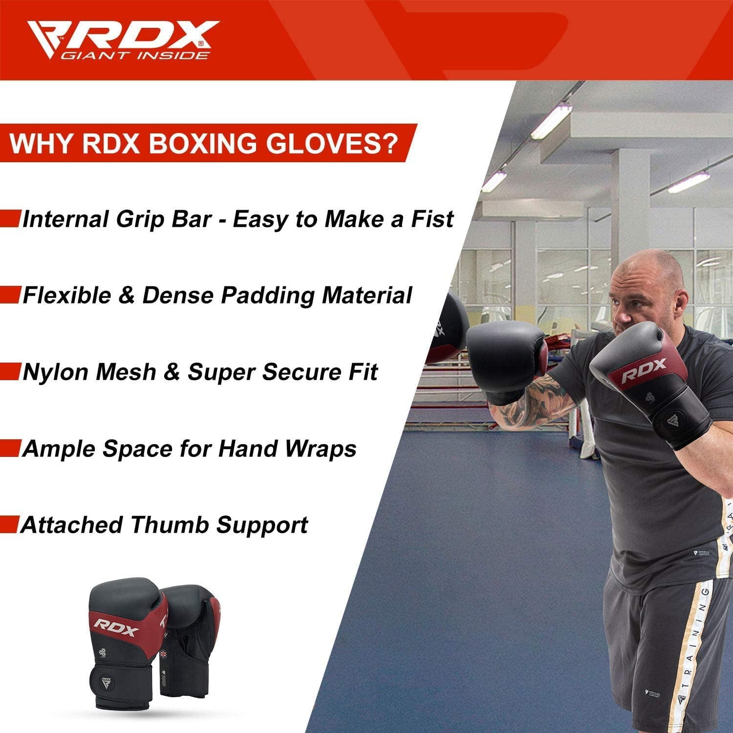 Maya Leather Boxing Gloves Muay Thai Punch Bag Sparring MMA Training Kickboxing 