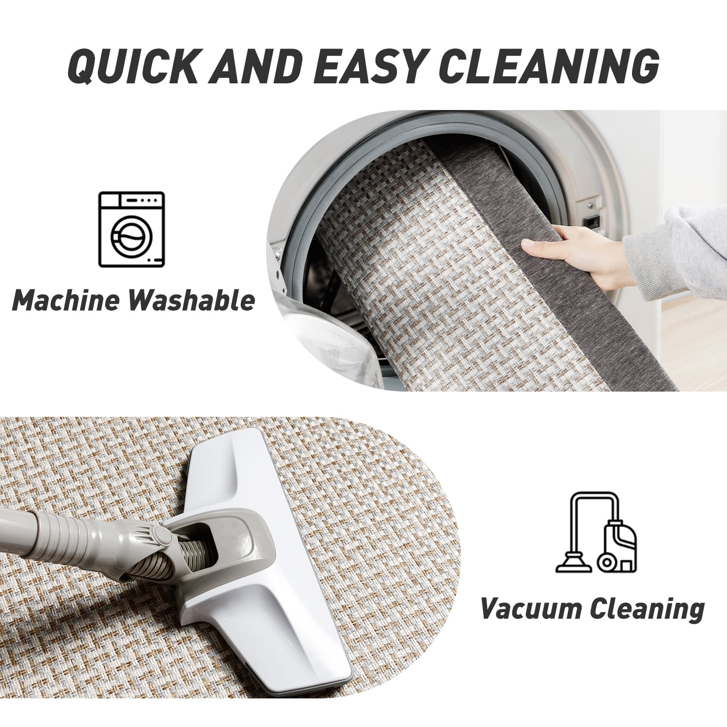 SIXHOME Kitchen Rugs and Mats Set 20"x32" and 20"x71" Non-Slip Washable Kitchen Floor Mats, Farmhouse Runner and Small Rug for Kitchen Hallway Laundry Room Decor in Gray Brown