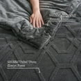 thumbnail image 4 of Warm Sherpa Fleece Queen Comforter Set, 3D Tufted Fluffy Dark Grey Bedding for Winter, Soft 3 Pieces Shaggy Bed Set, 1 Comforter (90"x90") and 2 Pillowcases (20"x26"), 4 of 13