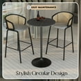 thumbnail image 2 of LeisureMod 27" Round Bar Height Dining Table with Sintered Stone Top Pub Table and Black Stainless Steel Pedestal Base for Modern Kitchen and Dining Room Verve Collection in Black Marbleized, 2 of 8