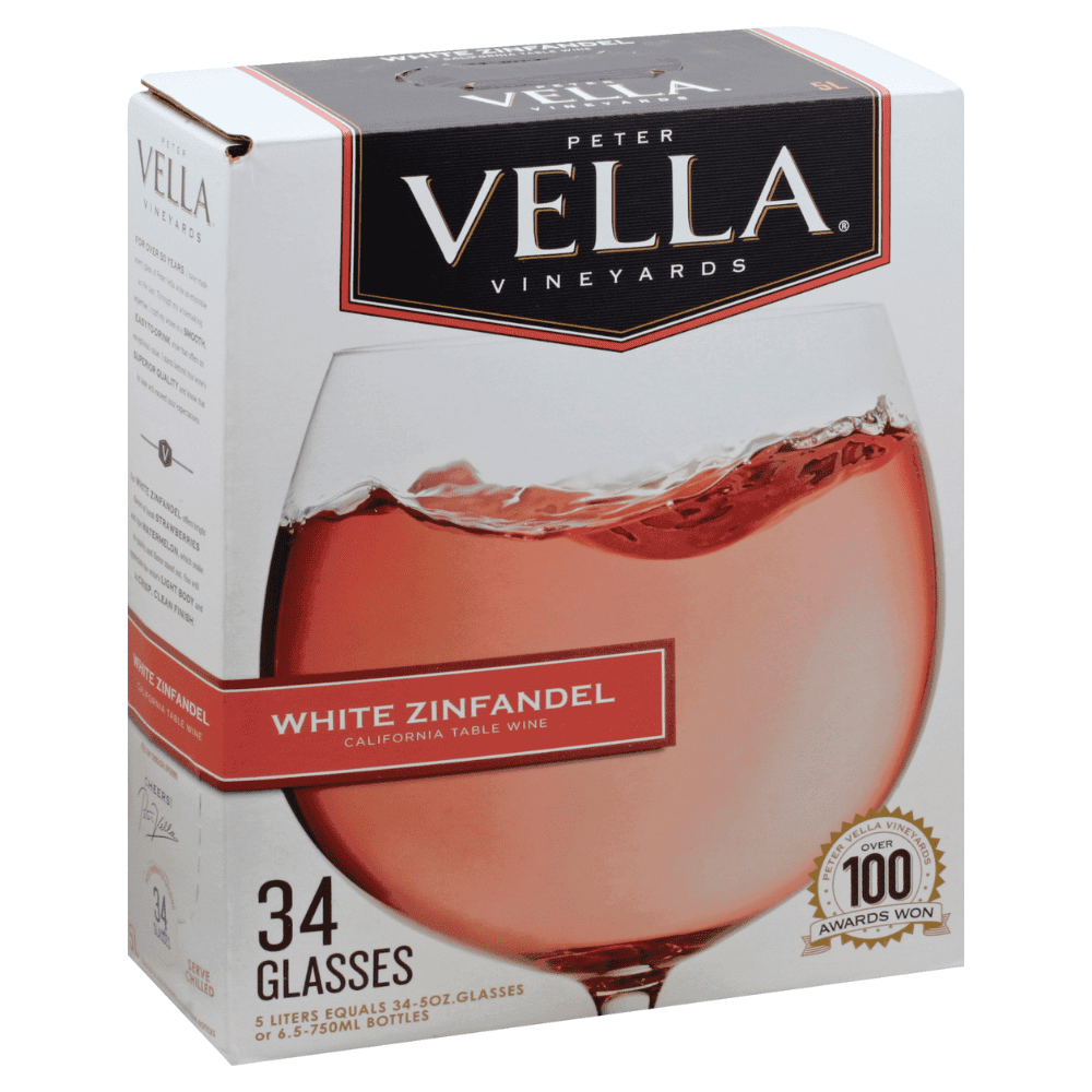 Peter Vella White Zinfandel Rose Wine, 5L Box