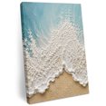 thumbnail image 2 of Crashing Wave Foam Canvas Wall Art for Living Room Bedroom Bathroom, Coastal Teal Heavy Impasto Ocean Gold Beach Canvas Art Wall Decor, Artwork for Walls Home Office Decor, 16"x20", 2 of 9