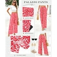 thumbnail image 5 of PRETTYGARDEN Womens Pants Elastic Waist Floral Lightweight Palazzo Pants for Women Casual Lounge Wide Leg Pants Woman, 5 of 7