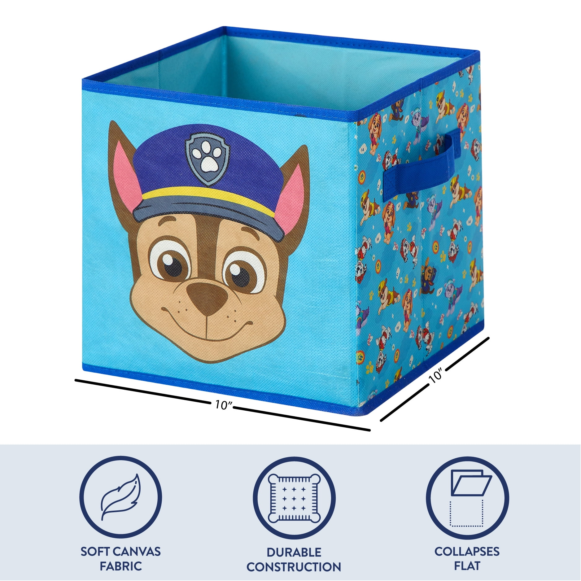 Paw Patrol Kids' 2-Pack Printed Toy Storage Cubes, 10" x 10"