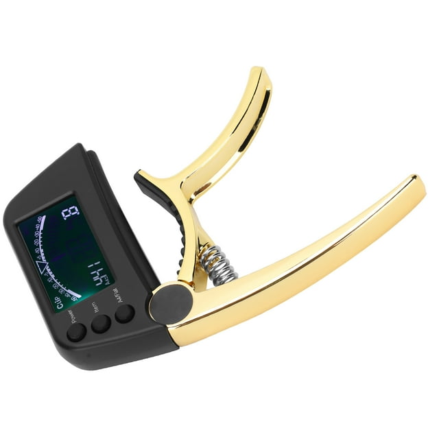 Guitar Capo Tuner Clip, Environment Lightweight Zinc Alloy Clear LCD Screen Ensitive Precise Guitar Capo Tuner For Guitar Tuning For Guitar Tone Golden
