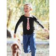 thumbnail image 4 of Tstars Boys Unisex Hearts Tie Valentine's Day Long Sleeve T Shirt, 4 of 7