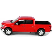 2019 Ford F-150 Lariat Crew Cab Pickup Truck Red 1/24-1/27 Diecast Model Car by Motormax