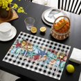 thumbnail image 3 of Summer Starfish Placemats Set of 12, Blue Conch Coral Ocean Vintage Plaid Placemats for Dining Table, Place Mats for Kitchen Tabletop, Waterproof Wipeable Dining Table Mats Set, 3 of 9