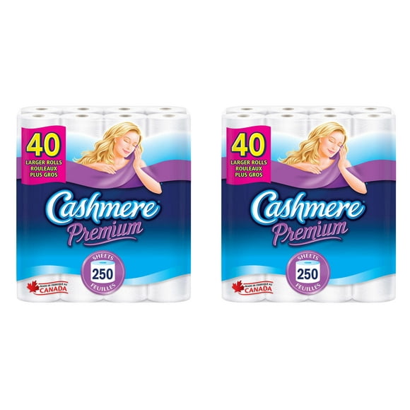Cashmere Papier Toilette Premium Doux et Épais, Hypoallergénique et Sûr pour les Fosses Septiques, Lot de 80