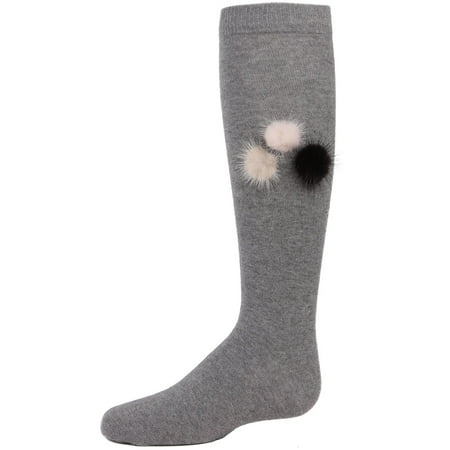 

MeMoi Fuzzy and Fun Girls Pom-Pom Cotton Blend Knee Socks - Girls - Female