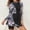 Black(New), variant on WXLWZYWL Women's Long Sleeve Rash Guard Swimsuit Top High Neck Half Zip Swim Shirt Only UPF50 Quick Dry Bathing Suit