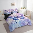 thumbnail image 3 of Feelyou Magic Butterfly Purple Twin Bedding Sets 7-Piece, Bohemian Flower Floral Bedding Comforter Set, Dreamy Animal Reversible Sheet Sets, Breathable Home Decor, 3 of 7