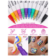 thumbnail image 2 of 12 Color 3D Nail Art Pens Set, Kalolary Nail Point Graffiti Dotting Pen Drawing Painting Liner Brush for DIY Nail Art Beauty Adorn Manicure Tools, 2 of 7