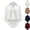 White, variant on Women Blouse Bodysuit 3/4 Sleeve Collared Shirt Satin Blouse Bodysuits Tops Business Casual Office Professional 2026 Clothes Wine S