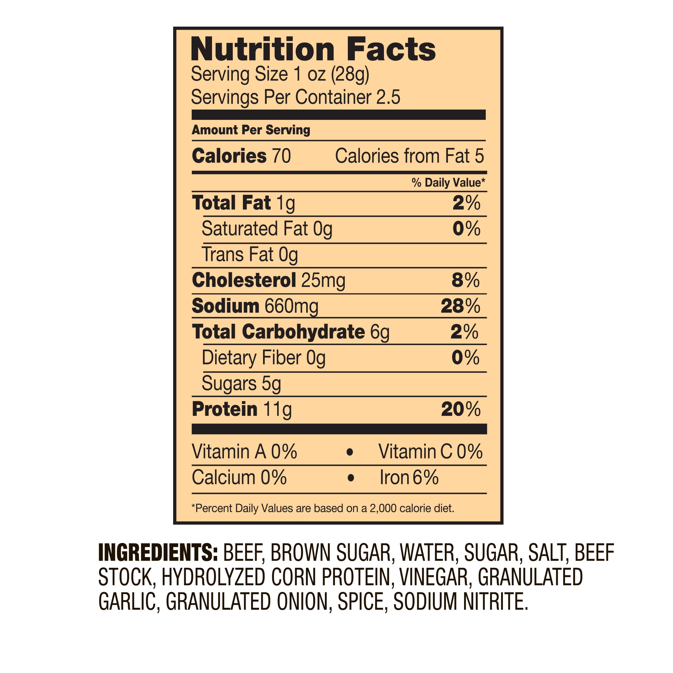 Cattleman's Cut Original Beef Jerky, 2.5 Ounce Bag