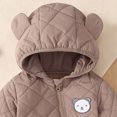 thumbnail image 3 of Faraee Unisex Toddler Quilted Padded Winter Romper Baby Bear Embroidery Hooded Ear Zip Up One Piece Jumpsuit Warm Infant Outer Snowsuit for Boys Girls Cold Season Wear, 3 of 6