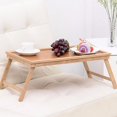 thumbnail image 1 of Foldable Wooden Bamboo Bed Tray Breakfast Laptop Home Desk Serving Table Stand, 1 of 7