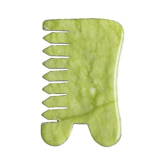 2 Pcs Gua Sha Massage Comb, Natural Jade Stone Guasha Comb For Full Body Relaxing Head Scalp Massage