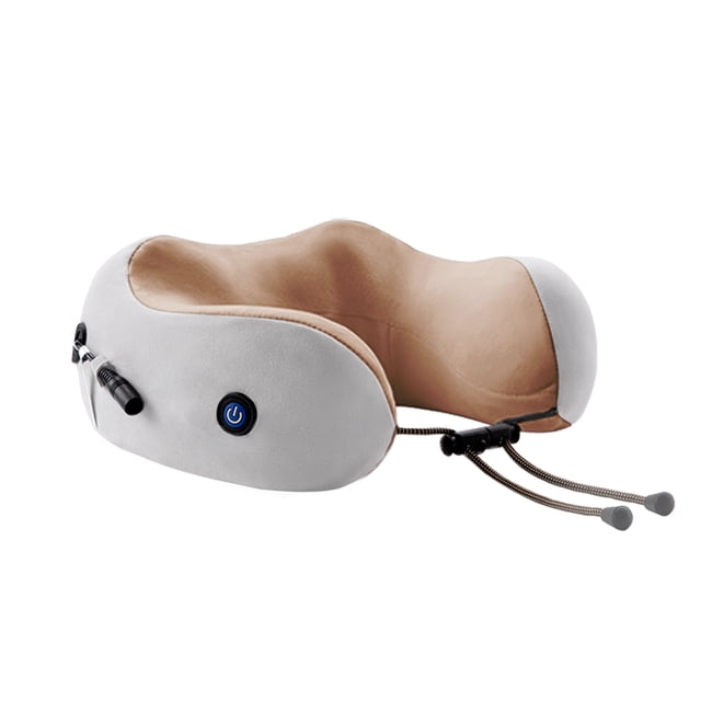 U-shaped Massage Pillow Electric Neck Massager 15min Timing Comfortable Vibration Massage Built-in Battery Massaging Neck Pillow for Neck Relax Pain
