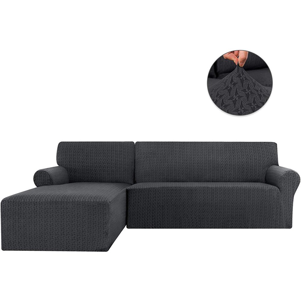 Subrtex Stretch 2Piece Textured Windmill LShaped Sectional Sofa