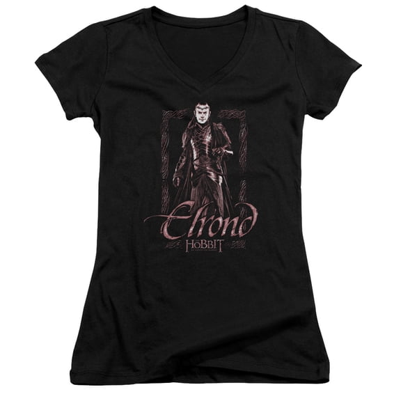 The Hobbit Elrond Stare Junior Women's V-Neck T-Shirt Black