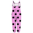 thumbnail image 5 of Odeerbi 1-6 Years Kids Girls Summer Jumpsuit Dots Print Camisole Romper Casual Breathable Comfortable Overalls Strap Bib Overall Pants Playsuit, 5 of 5