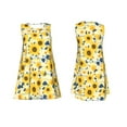 thumbnail image 7 of Bingfone Navy Blue Leaf Sunflower Print Women's Sleeveless Dress, Loose Fit Summer Casual Dress, Comfortable and Lightweight Dress for Daily Wear, 7 of 7