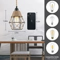 thumbnail image 4 of Motent  Plug in Pendant Light - 16.4ft Hanging lights with on/off Switch Metal Cage, E26 Base, 4 of 10