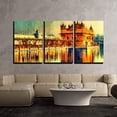 thumbnail image 2 of wall26 - 3 Piece Canvas Wall Art - Golden Temple at Amritsar, India - Oil Painting - Modern Home Art Stretched and Framed Ready to Hang - 16"x24"x3 Panels, 2 of 4