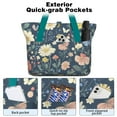 thumbnail image 2 of Tote Bag for Women - Pioneer Flower Shoulder Bag - Large Utility Work Duffle Bag with Zipper Handbag for Travel, Work, Sprots, 2 of 5