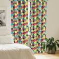 thumbnail image 2 of Ambesonne Colorful Curtains, Mosaic Trapezoid Art, Pair of 28"x95", Multicolor, 2 of 5