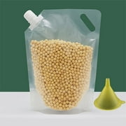 Grain Moisture-proof Sealed Bag, 10 pcs Transparent Grain Storage Suction Bags, Resealable Airtight Smell Proof Packaging Baggies, Stand Up Food Storage Pouches (1L)