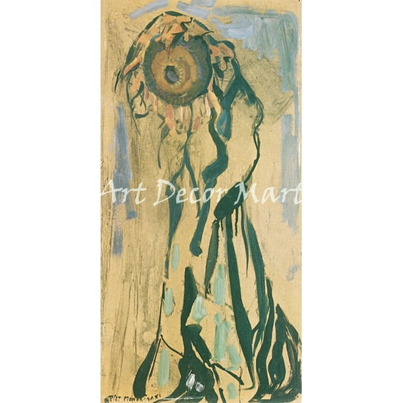 Dying Sunflower-Mondrian - CANVAS OR FINE PRINT WALL ART