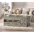 thumbnail image 3 of 39.4" Farmhouse Lift Top Coffee Table with 2 Drawer Storage & Cabinet, Hidden Compartment Pop-Up Tabletop for Living Room, Small Space, Grey, 3 of 9