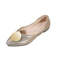 thumbnail image 2 of Gpaecead Women's Sparkly Metal Disc Flats Pointed Toe Faux Leather Slip On Cushioned Insole Comfort Shoes For Weddings And Parties, B-Gold, 2 of 8