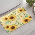 thumbnail image 2 of Yellow Chevron Green Leaf Sunflower Pattern Bathroom Rugs Mat,Non Slip Microfiber Bathroom Rug,Rubber Backing,Soft Bathroom Mats for Bathroom Floor,Tub and Shower,17x27in(43x68cm), 2 of 5
