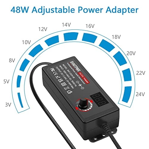 SHNITPWR Adaptador universal de CA a CC 3V ~ 24V 2A 48W Fuente de alim