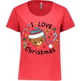 thumbnail image 3 of Inktastic I Love Christmas Cute Teddy Bear Women's Plus Size T-Shirt, 3 of 5