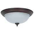 thumbnail image 1 of Sunset Lighting F7118-62 Flush Mount with Frosted Melon Glass, Rubbed Bronze Finish, 1 of 3