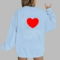 thumbnail image 1 of Jsaierl Sweatshirts à Manches Longues pour Femmes Saint-Valentin Mignons Cœur Graphique Tops Imprimé Lettre Pullovers Surdimensionnés Décontractés Col Rond Ample, 1 of 4