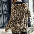 thumbnail image 6 of ICHUANYI Womens Fall Winter Fashion Mid-Long Fuzzy Thicken Jacket Leopard Print Hooded Zipper Coats Outerwear with Pockets, 6 of 8