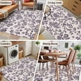 thumbnail image 6 of Farmhouse Purple Large Area Rugs for Bedroom Living Room, Soft Non Slip Carpet Bedside Rug, Vintage Flower Leaf Botanical Plant Rectangular Floor Cover Kitchen Accent Rug 2.7'x5' for Office, 6 of 9