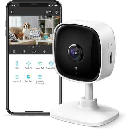 TP-Link Tapo C100 1080P Indoor Wired Motion Detection Security Camera With 2-Way Audio Sire & Night Vision